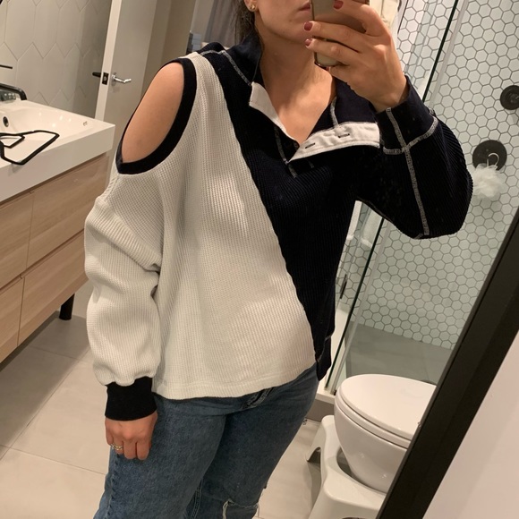 Monse Asymmetrical Waffle Knit Top - M - Picture 8 of 10